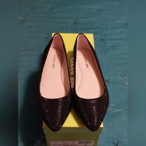 Gianni Bini Black Sparkle Flats